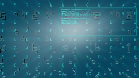 Data flows through matrix with computer code animation Stock Footage 196122131