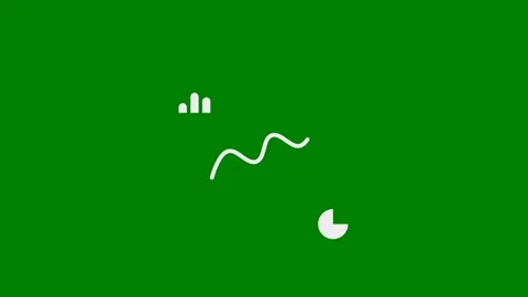Data Fluctuation Curve concept - Green Screen, 7.5% gray Stock Footage 332468989