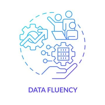 Data fluency blue gradient concept icon Illustrazione stock