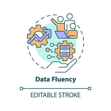 Data fluency concept icon Stock Illustration