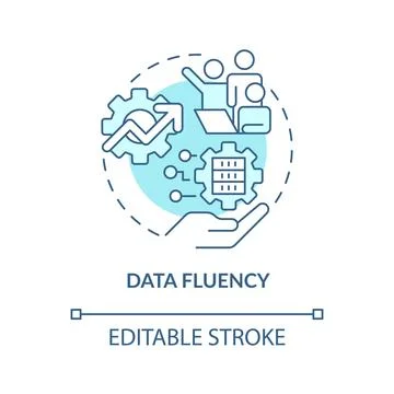 Data fluency turquoise concept icon Illustrazione stock
