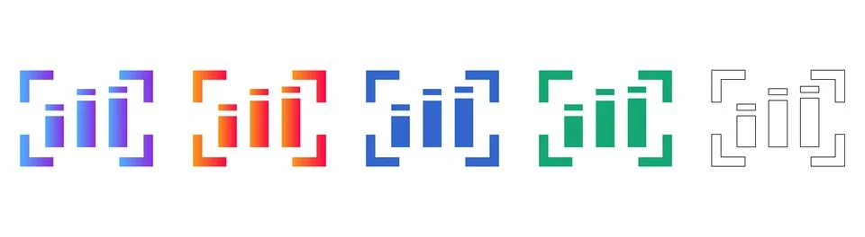 Data Focus Analysis Bar Chart UI Icons Stock Illustration