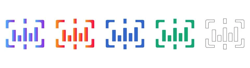 Data Focus and Precision Analytics Icons Stock Illustration