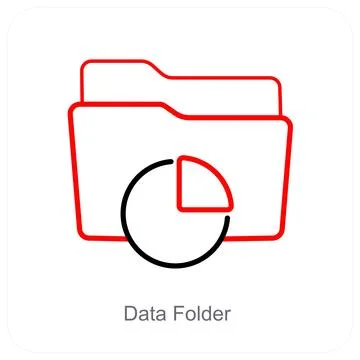 Data Folder and Folder icon concept Stock Illustration