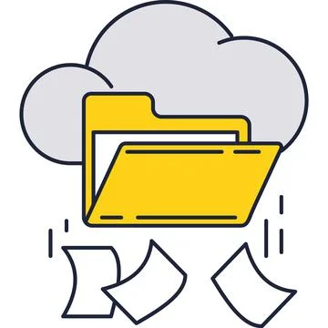 Data folder cloud storage technology vector icon Stock Illustration