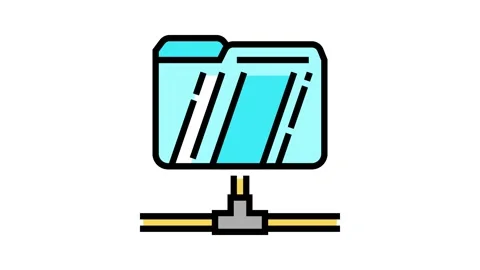 Data folder color icon animation Stock Footage 224953623