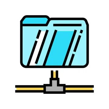 Data folder color icon vector illustration Illustrazione stock