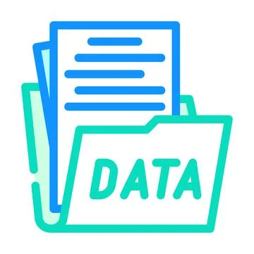 Data folder color icon vector illustration 스톡 일러스트