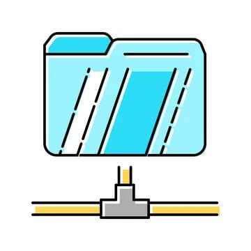 Data folder color icon vector illustration Stock Illustration