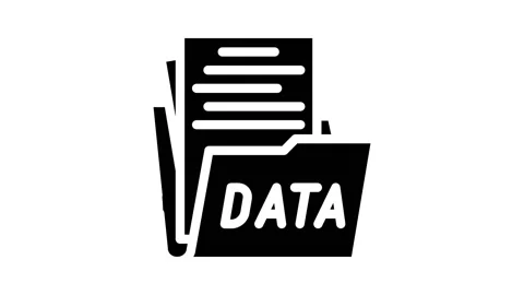 Data folder glyph icon animation Stock Footage 227103245