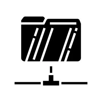 Data folder glyph icon vector illustration Stock Illustration