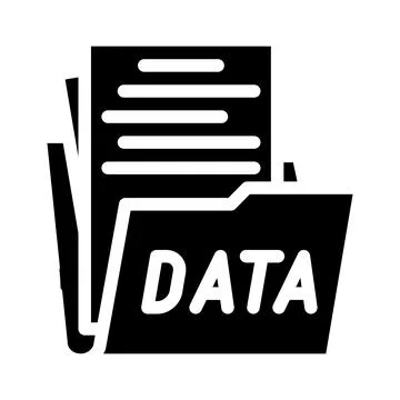 Data folder glyph icon vector illustration Illustrazione stock