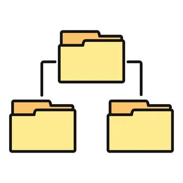 Data folder hierarchy organization system file structure イラスト素材