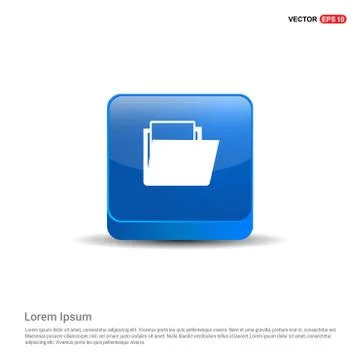 Data folder icon - 3d Blue Button イラスト素材
