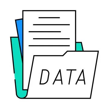 Data folder icon color illustration Stock Illustration