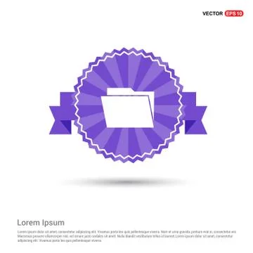 Data folder icon - Purple Ribbon banner Stock Illustration