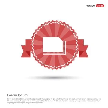 Data folder icon - Red Ribbon banner Illustrazione stock
