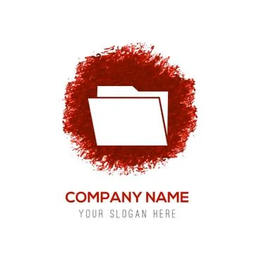 Data folder icon - Red WaterColor Circle Splash Illustrazione stock
