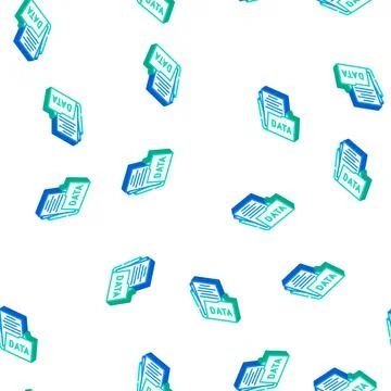Data folder isometric icon seamless pattern Stock Illustration