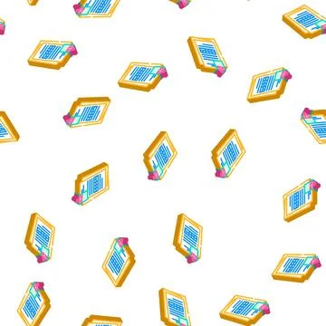Data folder isometric icon seamless pattern Stock Illustration
