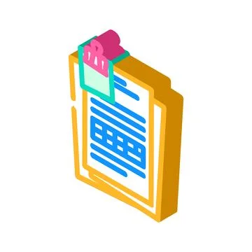 Data folder isometric icon vector illustration Stock Illustration