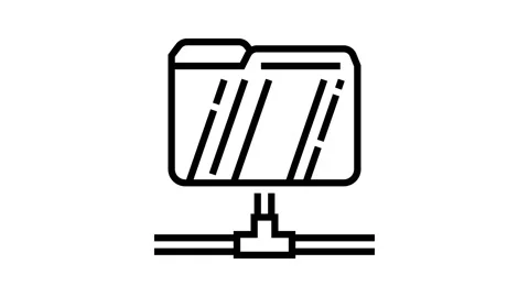 Data folder line icon animation Stock Footage 224289414