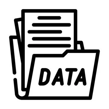 Data folder line icon vector illustration Stock Illustration