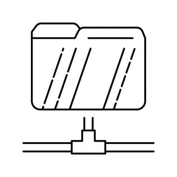 Data folder line icon vector illustration 스톡 일러스트