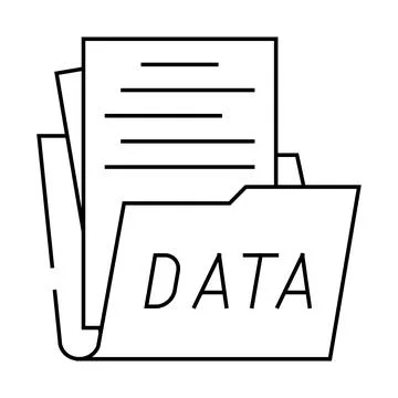 Data folder line icon vector illustration イラスト素材