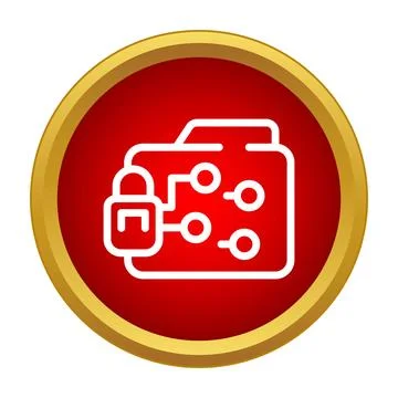 Data folder security protecting digital information network Stock Illustration