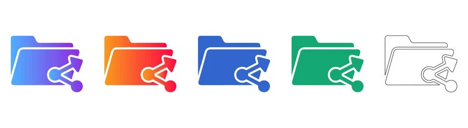 Data Folder Sharing Icons イラスト素材