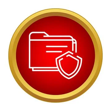 Data folder with shield protection icon concept Stockillustratie
