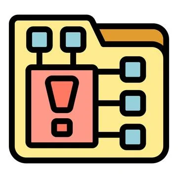 Data folder showing warning message for system error Stock Illustration