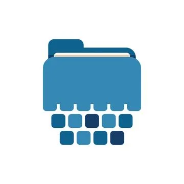 Data folder transforming into digital pixels Stock Illustration