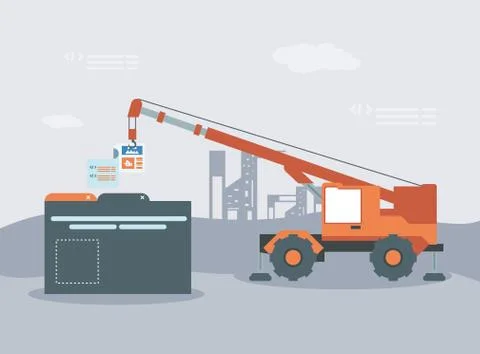 Data folder with webpage under cosntruction Stock-Illustration