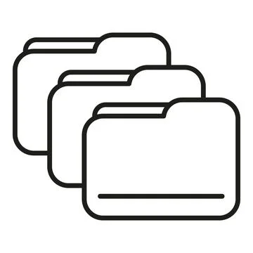 Data folders icon outline vector. Smart office Stock Illustration