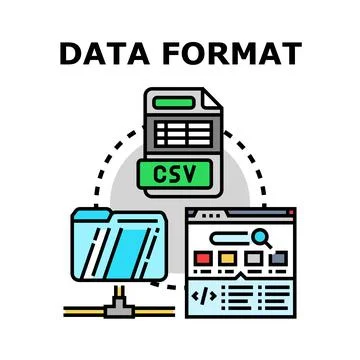 Data format concept displaying file sharing process Stock-Illustration