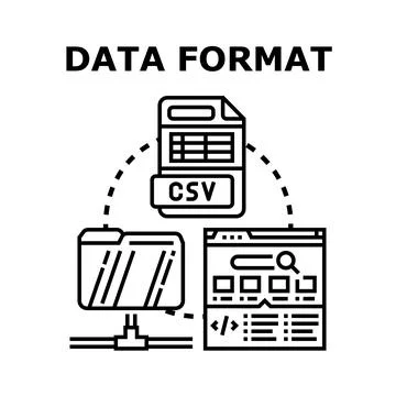 Data format concept displaying file sharing process Stock Illustration