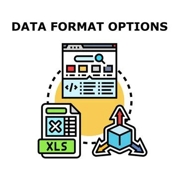 Data format options for digital file conversion 스톡 일러스트