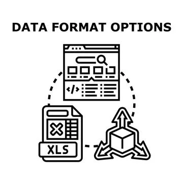 Data format options for digital file conversion Stockillustratie