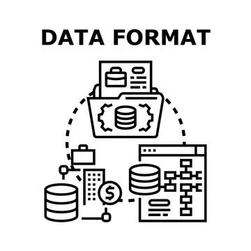 Data format organizing digital information and management concept Stock Illustration
