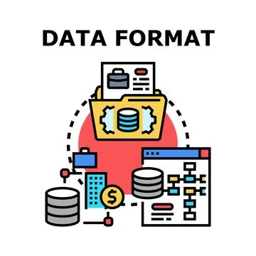 Data format organizing digital information and management concept Stock Illustration