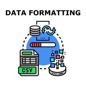 Data formatting process converting information for digital use Stock Illustration