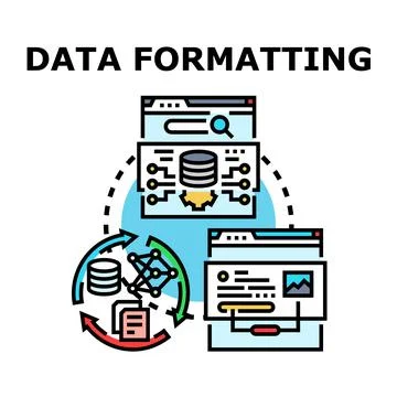 Data formatting processing and transformation vector concept 库存插图