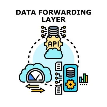 Data forwarding layer architecture processing information network Stockillustratie