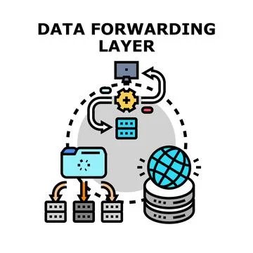 Data forwarding layer distributing network information across systems Stock Illustration