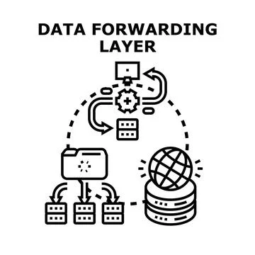 Data forwarding layer distributing network information across systems イラスト素材