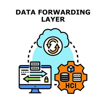 Data forwarding layer network computing concept Stock Illustration