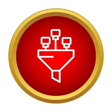 Data funnel analysis processing optimization icon 库存插图