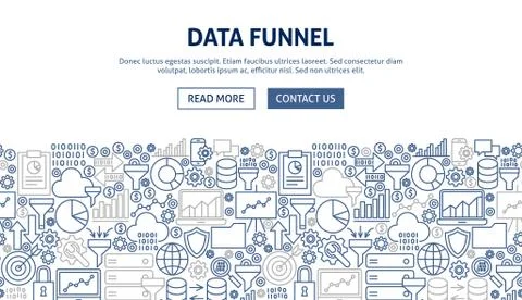 Data Funnel Banner Design Stock Illustration